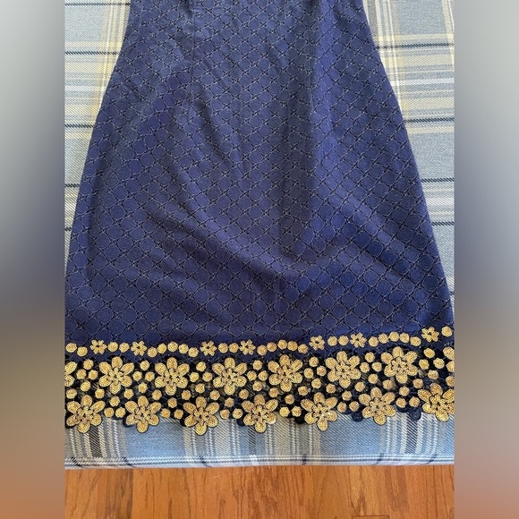 Lilly Pulitzer Dawson Navy Blue and Gold Dress - Picture 7 of 8